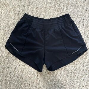 Black Lulu Lemon hotty hot shorts, high rise, 4 inch length